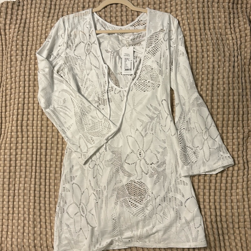 Seafolly Australia white cut-out swim cover up dress
